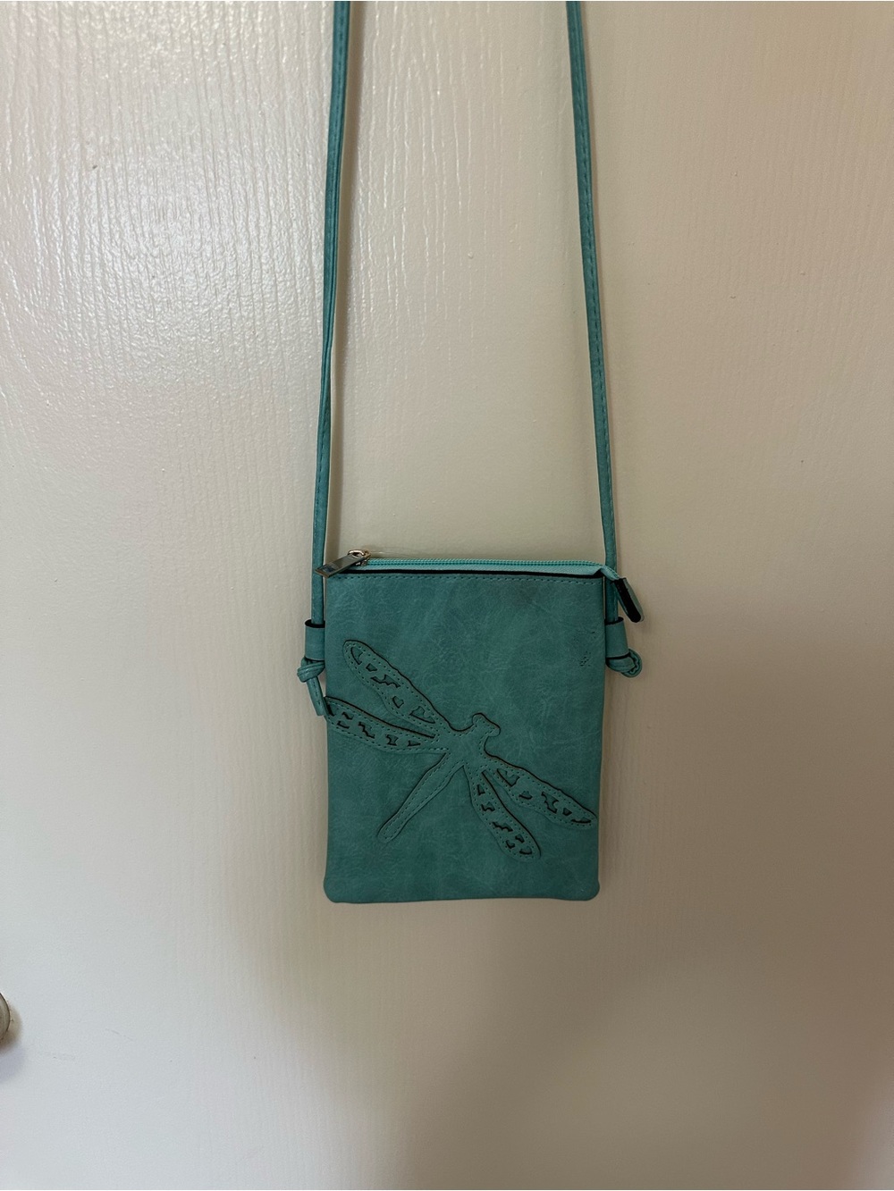 Teal Dragonfly Crossbody Bag